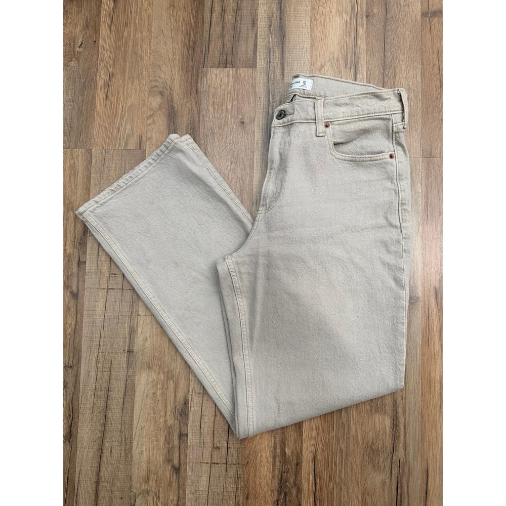 Abercrombie & Fitch The Baggy Low Rise Beige Jeans Women's 27/4R